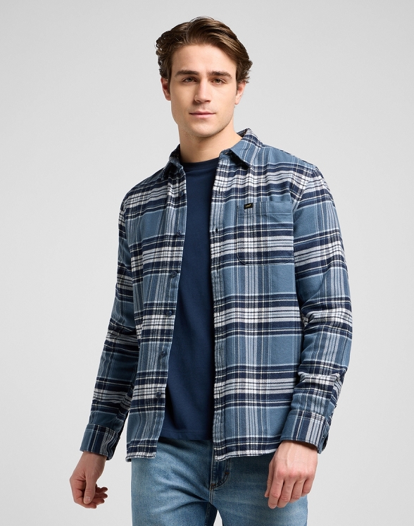 Koszula Męska Lee Mercantile Shirt Vintage Blue Plaid 112370574