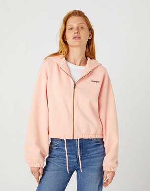 Bluza Damska Wrangler Zip Hoodie Peach Melba W6T0I4P60