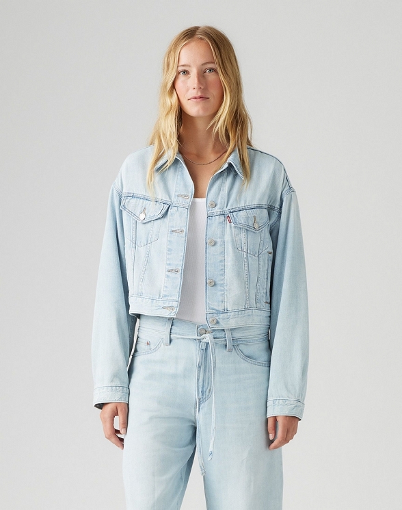 Kurtka Damska Levi`s® Shrunken `90s Linen+ Denim Trucker Jacket Luxury Trip Trucker A9155-0010