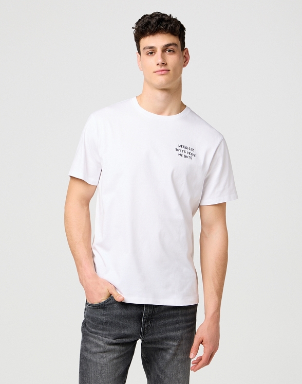 Koszulka Męska Wrangler Embroidery Tee Worn White 112371487