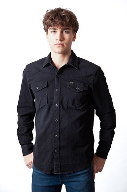 Koszula Męska Wrangler Western Shirt Black 112378472