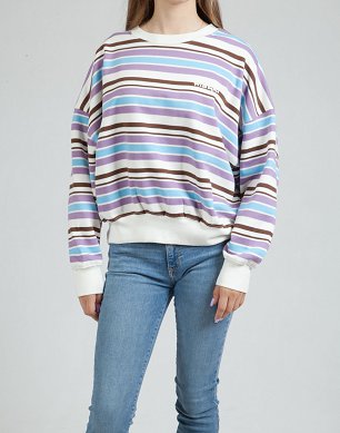 Bluza Damska Wrangler Stripe Sweatshirt Orchid Mist W6XBHYXWW