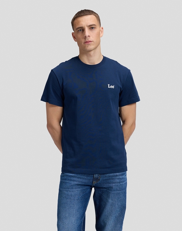 Koszulka Męska Lee Ss Small Logo Tee Dress Blues 112386439