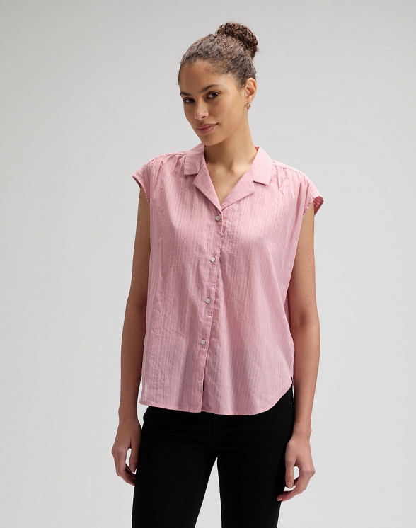 Koszula Damska Lee Cap Sleeve Shirt Soft Mauve 112379154