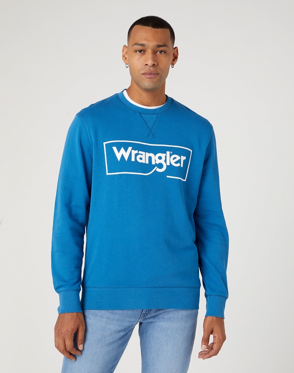 Bluza Męska Wrangler Frame Logo Crew Deep Water W662HA69F