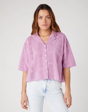 Koszula Damska Wrangler Oversized Resort Shirt Smokey Grape W5T3LGP15