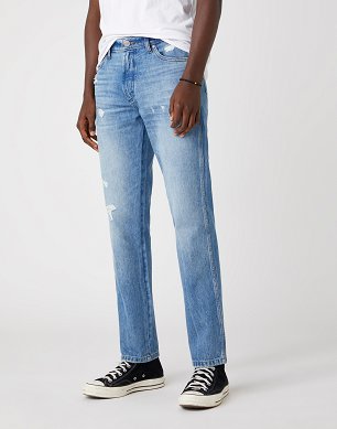 Spodnie Męskie Wrangler Greensboro Non-stretch In Faded Blue W15QY1306