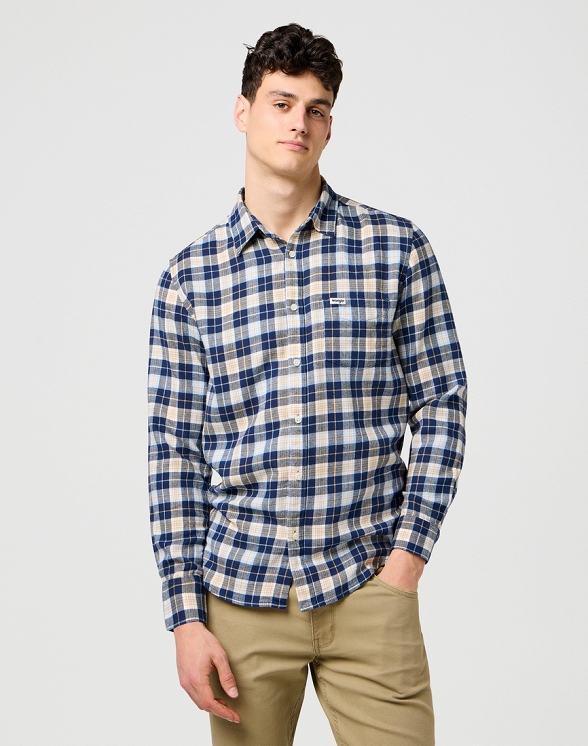 Koszula Męska Wrangler 1 Pkt Shirt Blue 112371405