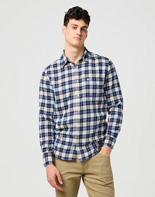 Koszula Męska Wrangler 1 Pkt Shirt Blue 112371405