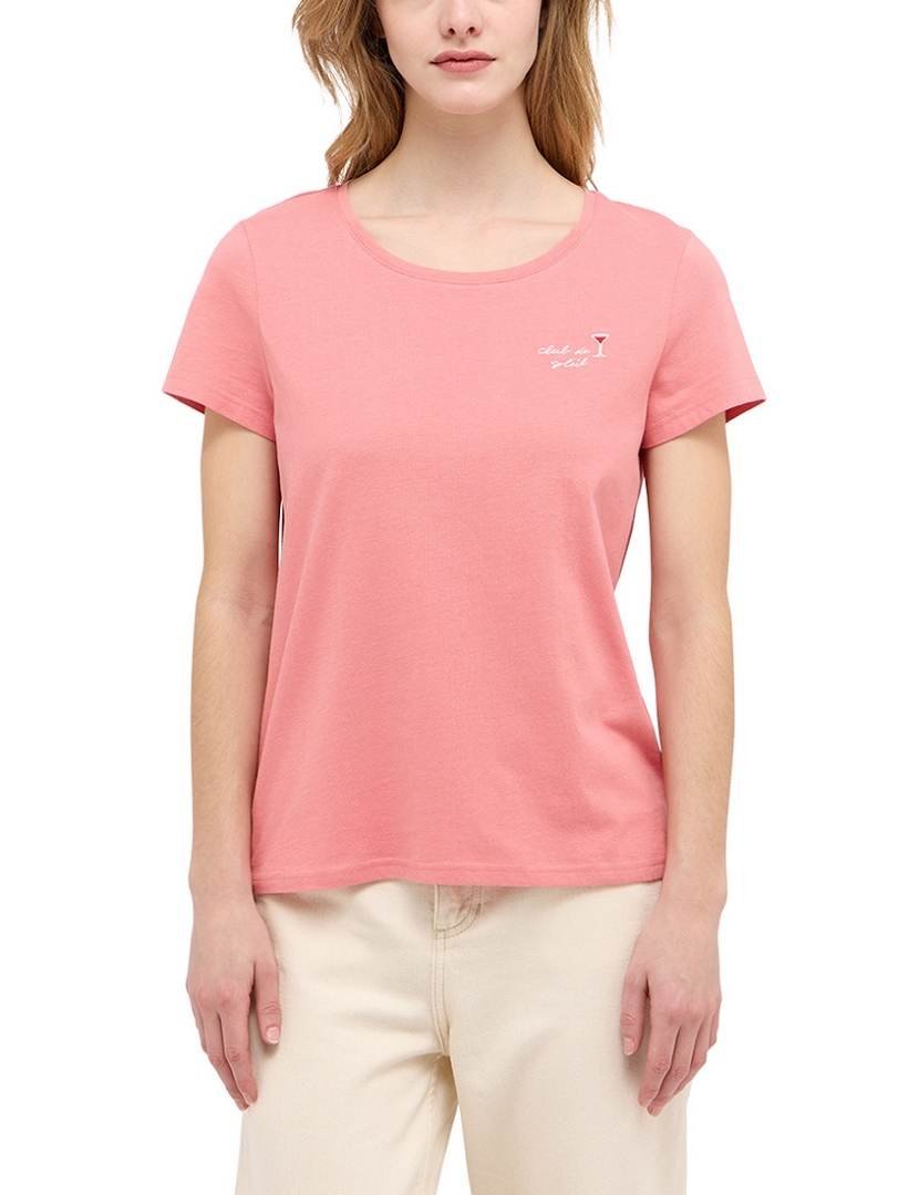 MUSTANG Dames T-shirt ALMA - Regular Fit - XS S M L XL Wit Zwart Blauw Grijs, Algemeen Wit 2045, XS