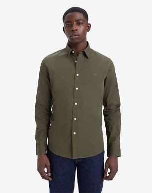 Koszula Męska Levi`s® Battery Housemark Slim Fit Shirt Olive Night Stretch Poplin 86625-0053