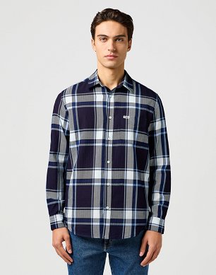 Koszula Męska Wrangler 1 Pkt Shirt Large Indigo Plaid 112362898
