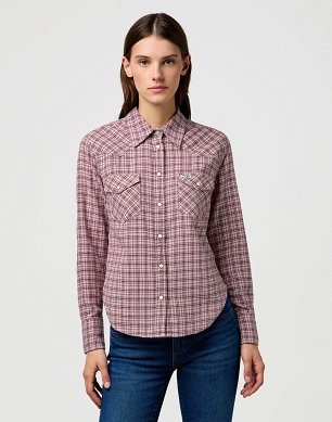 Koszula Damska Wrangler Western Shirt Italian Plum 112370828