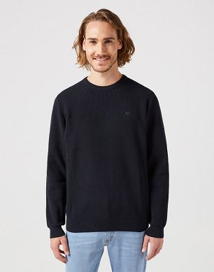 Sweter Męski Wrangler Crewneck Sweater Black W112350515