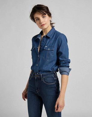 Koszula Damska Lee Regular Western Shirt In Piscine L45SZSQE