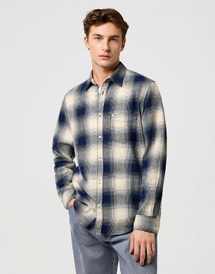 Koszula Męska Wrangler 1 Pkt Indigo Shirt Dusty Blue 112371651