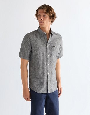 Koszula Męska Wrangler Ss 1 Pkt Shirt Dark Navy 112378044