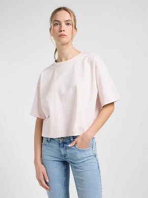 Koszulka Damska Lee Cropped Boxy Tee Frost Pink 112363848
