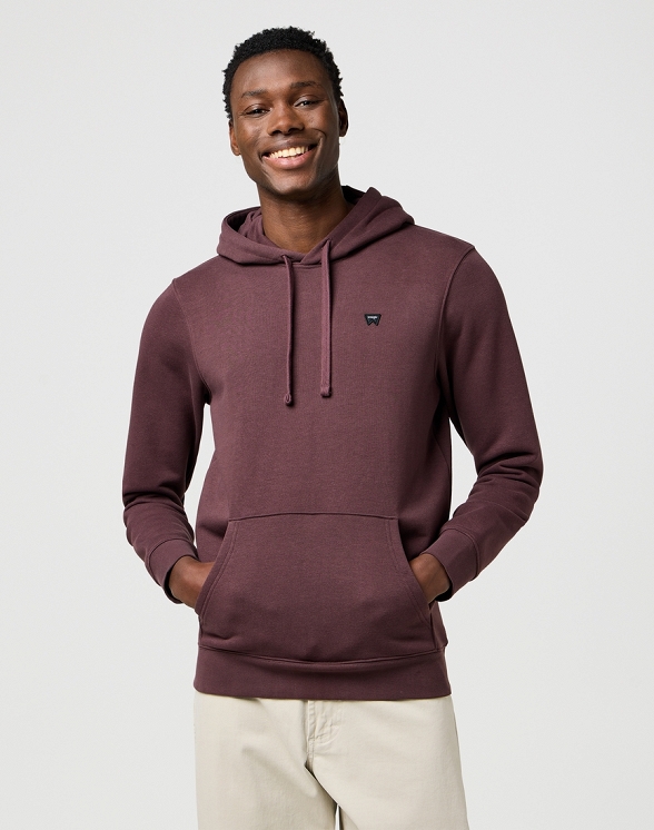 Bluza Męska Wrangler Sign Off Hoodie Mahogany 112371459