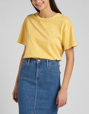 T-shirt Damski Lee Plain Crew Neck Tee Golden Beam L43UUYUH