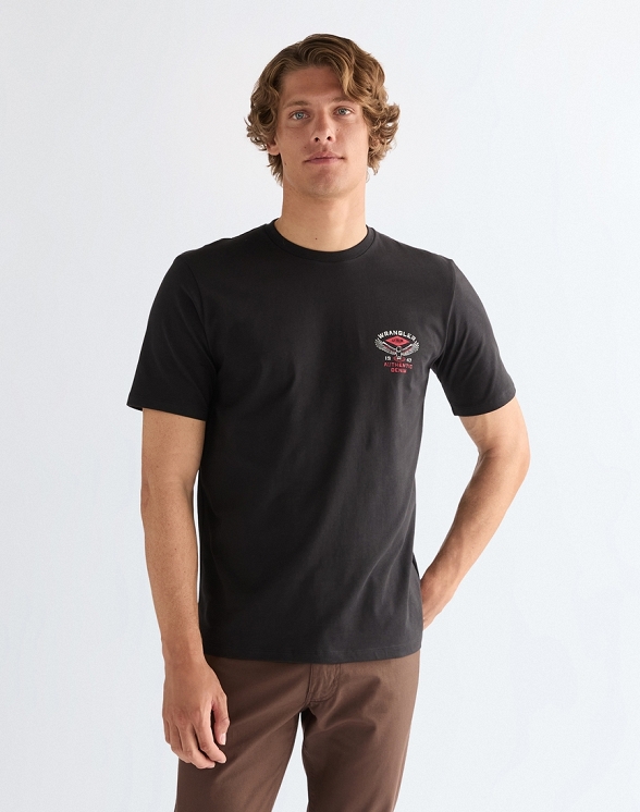 Koszulka Męska Wrangler Small Americana Tee Black 112377982