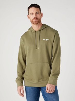 Bluza Męska Wrangler Logo Hoodie Deep Lichen Green W673HAX1X