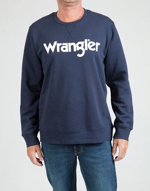 Bluza Męska Wrangler Crew Sweatshirt Navy W6X1HY114