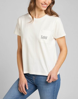 T-shirt Damski Lee Pocket Tee Off White LV01EHMK