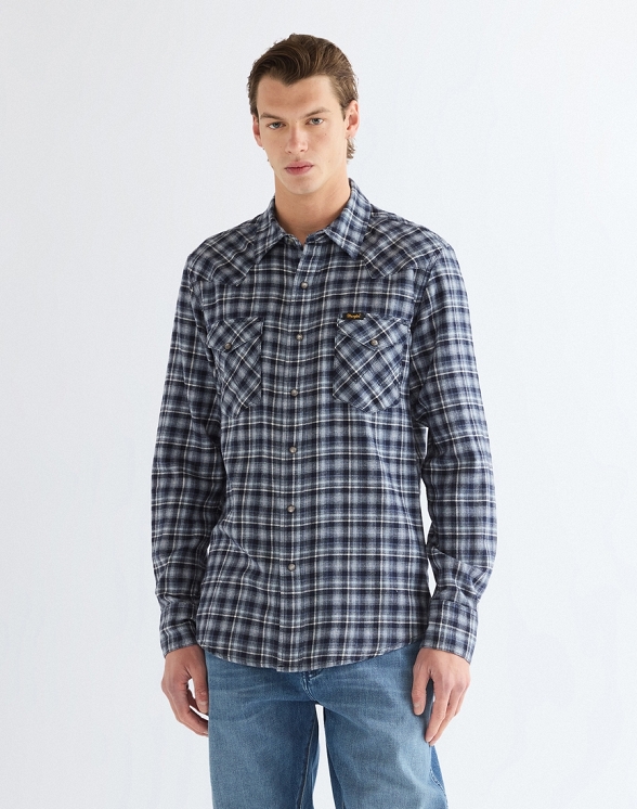 Koszula Męska Wrangler Western Shirt Deep Blue 112386900