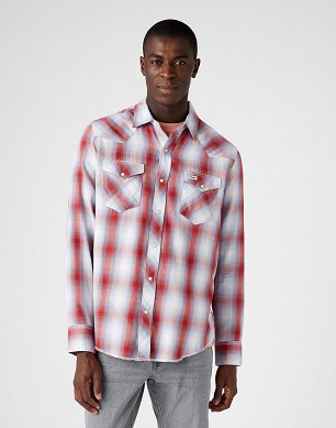 Koszula Męska Wrangler Ls Western Shirt Flame Red W5A0BJR06