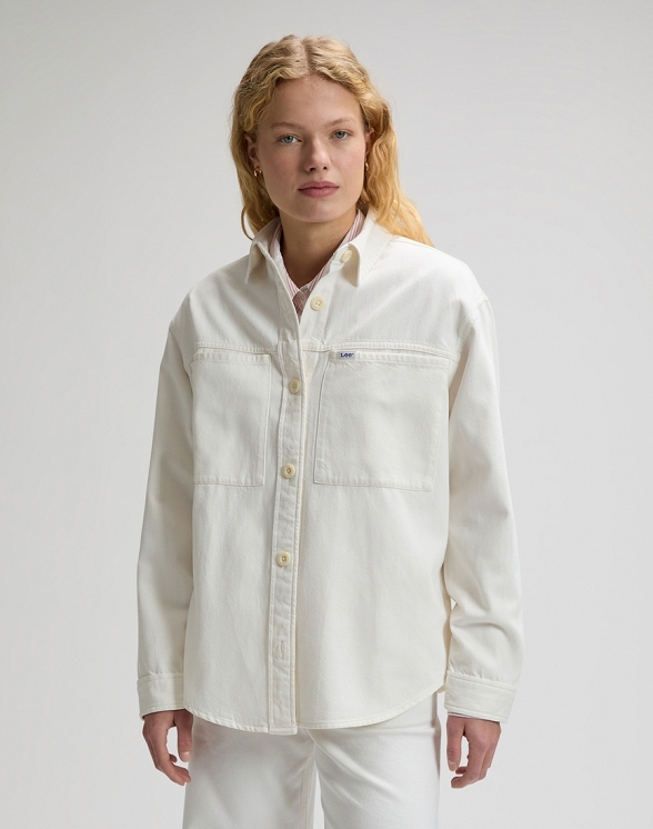 Koszula Damska Lee Utility Overshirt Powder White 112377053
