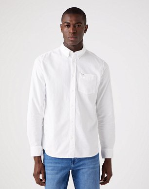Koszula Męska Wrangler Ls 1 Pkt Button Down Shirt White W5B1BM989