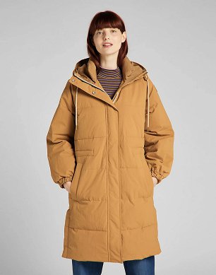 Kurtka Damska Lee Long Puffer Tobacco Brown L56IXWSZ