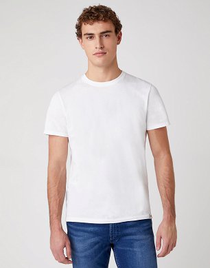 T-shirt Męski Wrangler Ss 2 Pack Tee White W7BADH989