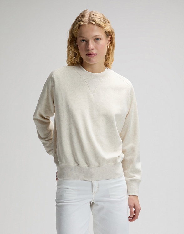 Bluza Damska Lee Raglan Crew Sws Ecru Heather 112379423