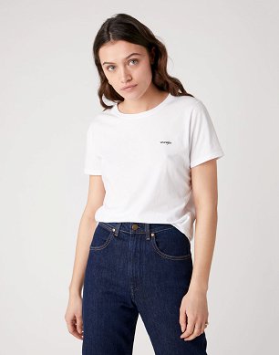 T-shirt Damski Wrangler Sign Off Tee White W7Q0EV989