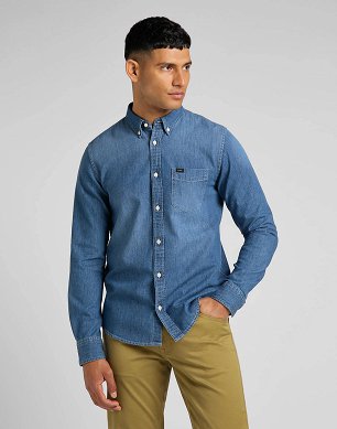 Koszula Męska Lee Button Down Tide Blue L880CUQK