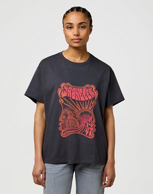 Koszulka Damska Wrangler Girlfriend Tee Faded Black 112373022