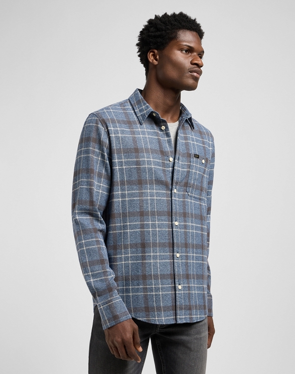 Koszula Męska Lee Leesure Shirt Indigo Static Plaid 112370458