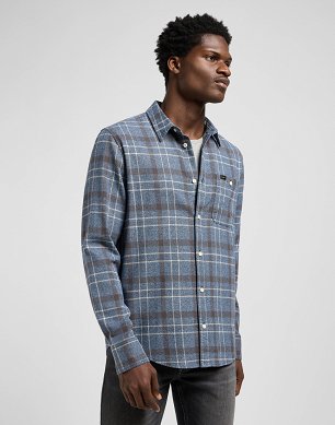 Koszula Męska Lee Leesure Shirt Indigo Static Plaid 112370458