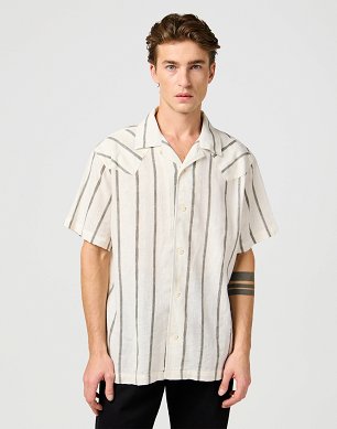 Koszula Męska Wrangler Ss W Resort Shirt Natural Stripe 112362750