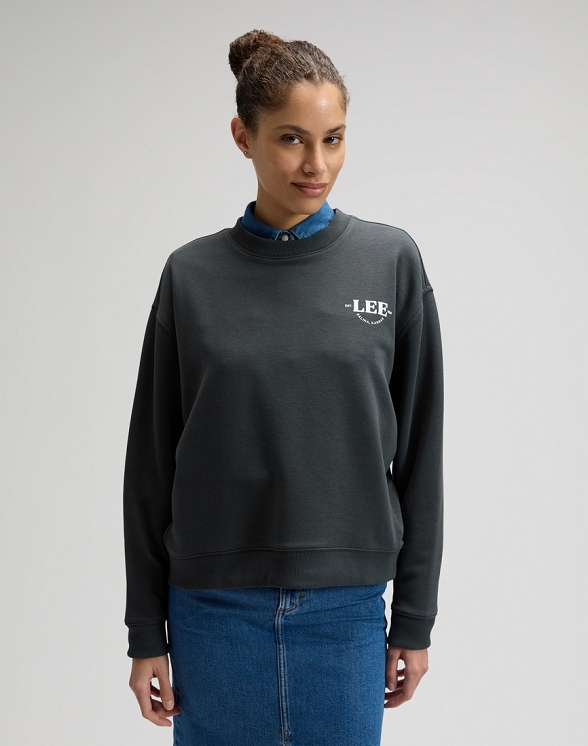 Bluza Damska Lee Logo Crew Sws Washed Black 112377768