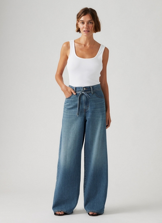 Spodnie Damskie Levi`s® XL Straight Linen+ Denim Jeans Stop Flaxing A8701-0009