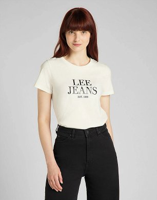 T-shirt Damski Lee Graphic Tee White Canvas L41UFERR