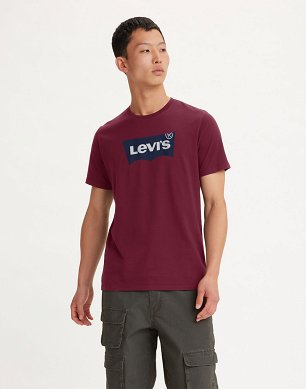 T-shirt Męski Levi`s® Graphic Crewneck Tee Rumba Red 22491-1190