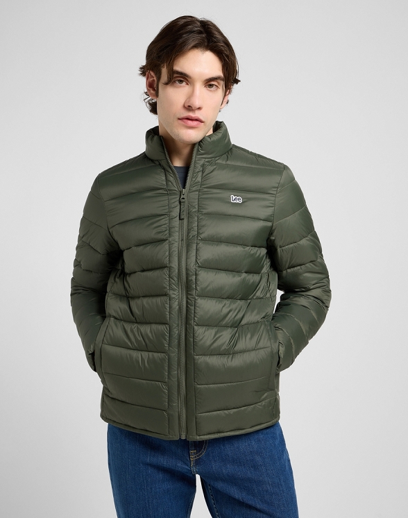 Kurtka Męska Lee Stand Collar Puffer Olive Gray 112370432
