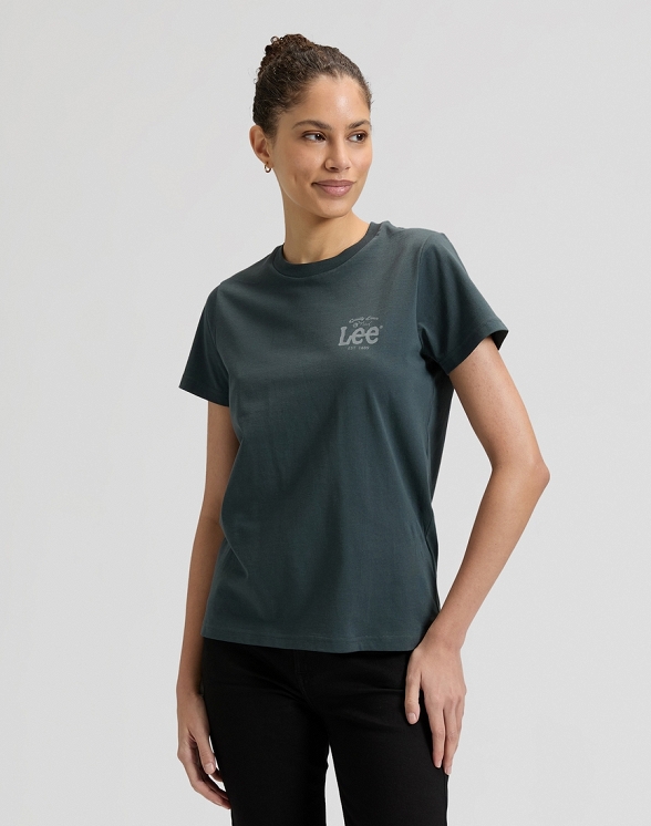 Koszulka Damska Lee Logo Tee Washed Black 112377778