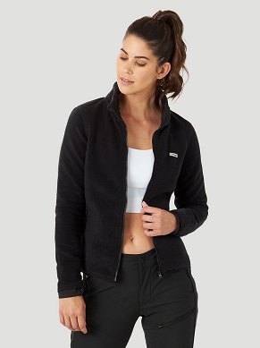 Bluza Damska Wrangler Full Zip Fleece Jack Black WA6GHC100