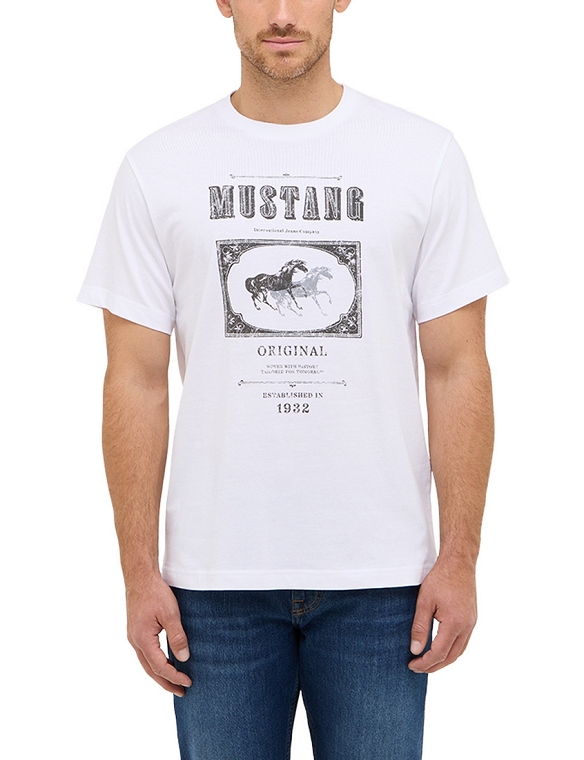 Koszulka Męska Mustang Style Akron Bright White 1016864-2007