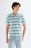 Koszulka Męska Wrangler Stripe Polo Shirt Forget Me Not 112378536